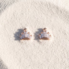 Crown Baguette Studs
