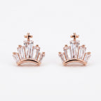 Crown Baguette Studs