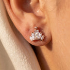 Crown Baguette Studs