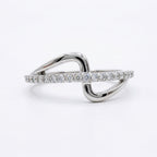 Open Frame Wrap Stone Ring 925 Silver Geometric