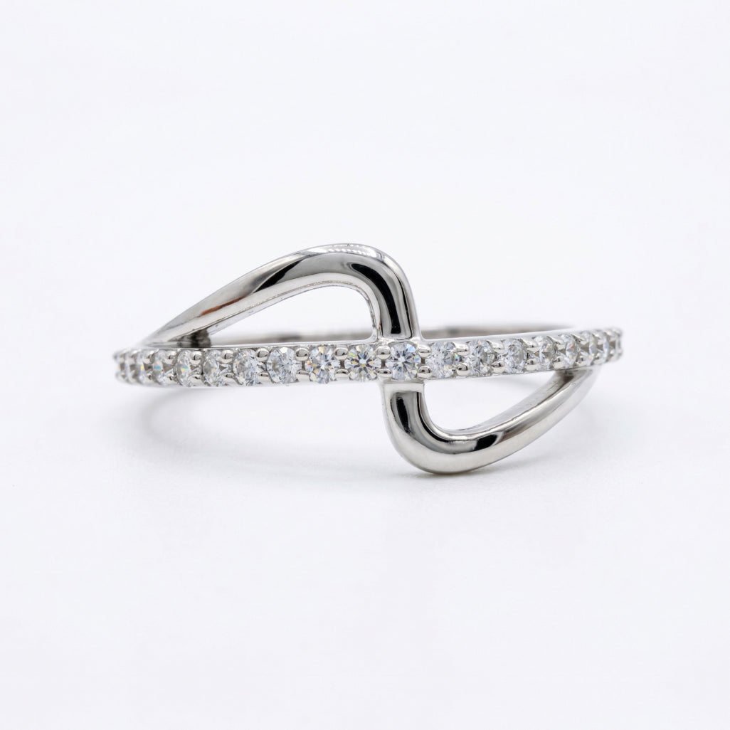 Open Frame Wrap Stone Ring 925 Silver Geometric