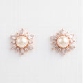Pearl Sun Baguette Studs