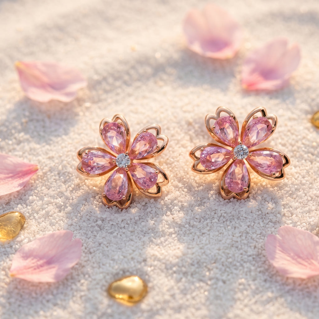 Cherry Bloom Flower Studs