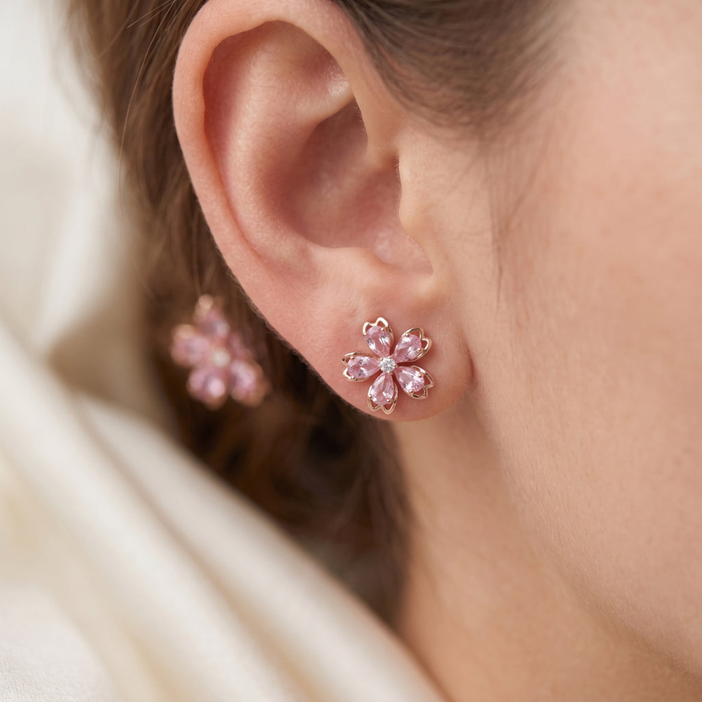 Cherry Bloom Flower Studs