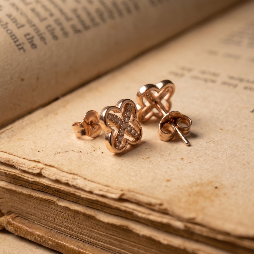 Rose Halo Stud Earrings