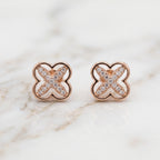 Rose Halo Stud Earrings