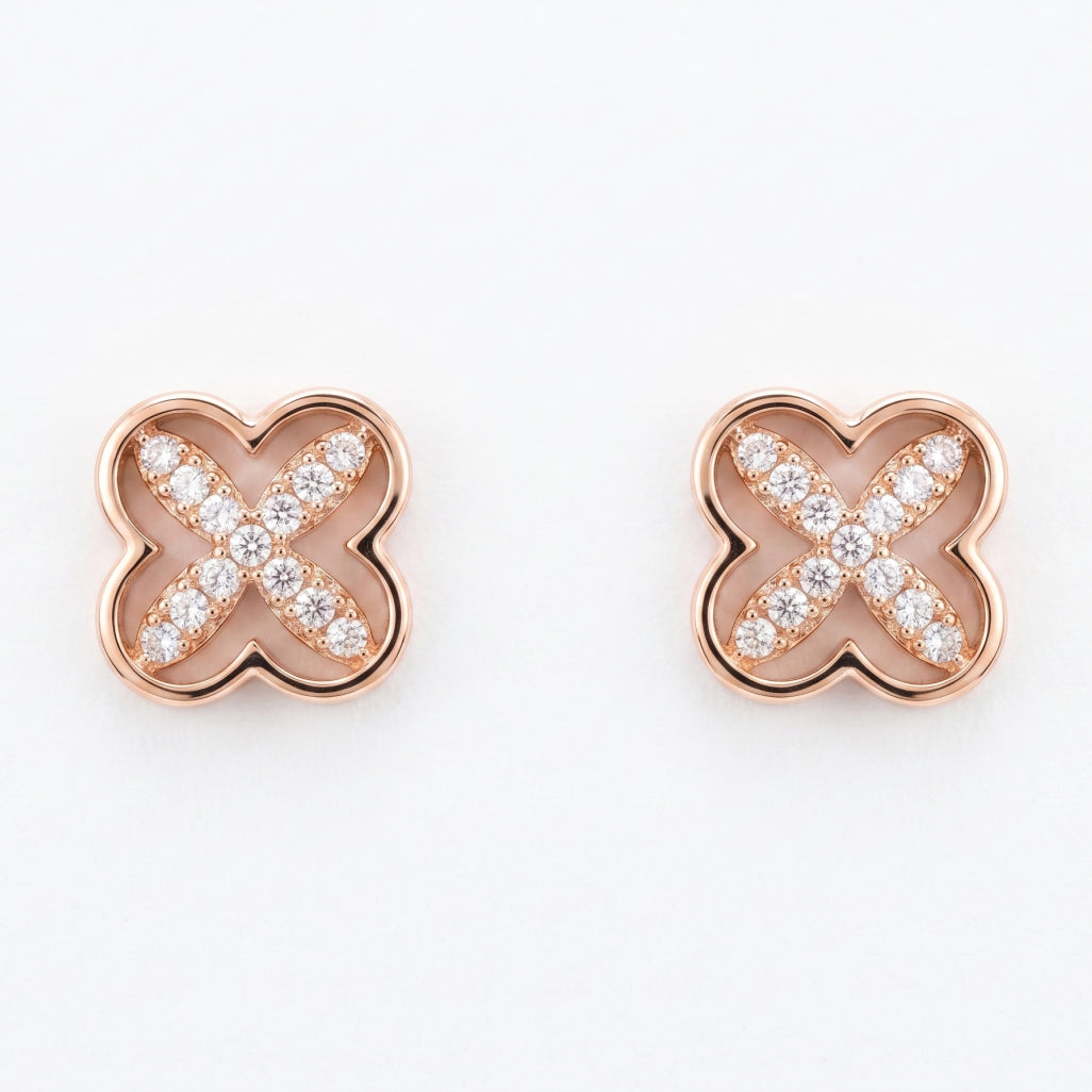 Rose Halo Stud Earrings