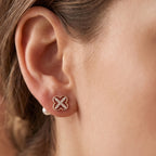 Rose Halo Stud Earrings