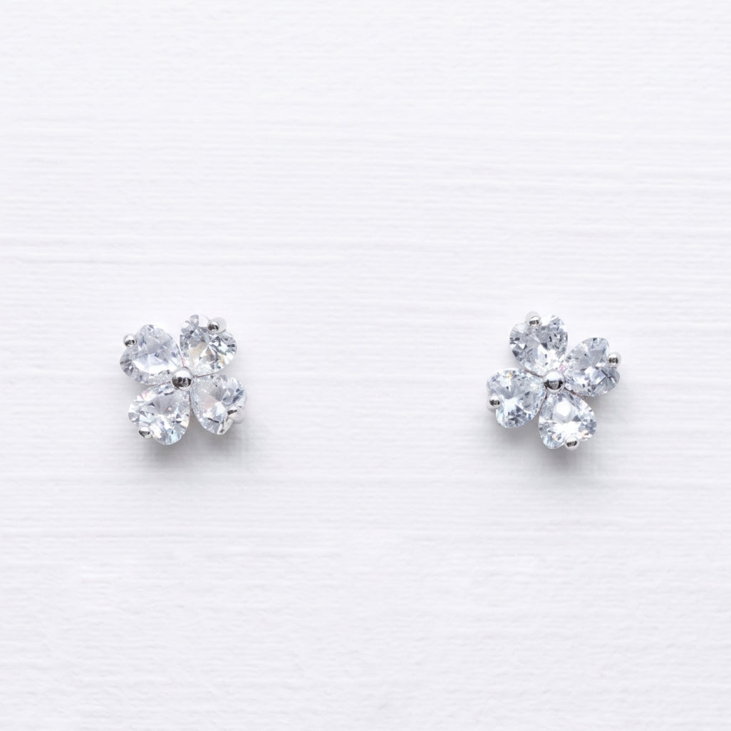 Crystal Clover Stud Earrings