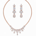 Rose Bloom Fringe Necklace & Earring Set