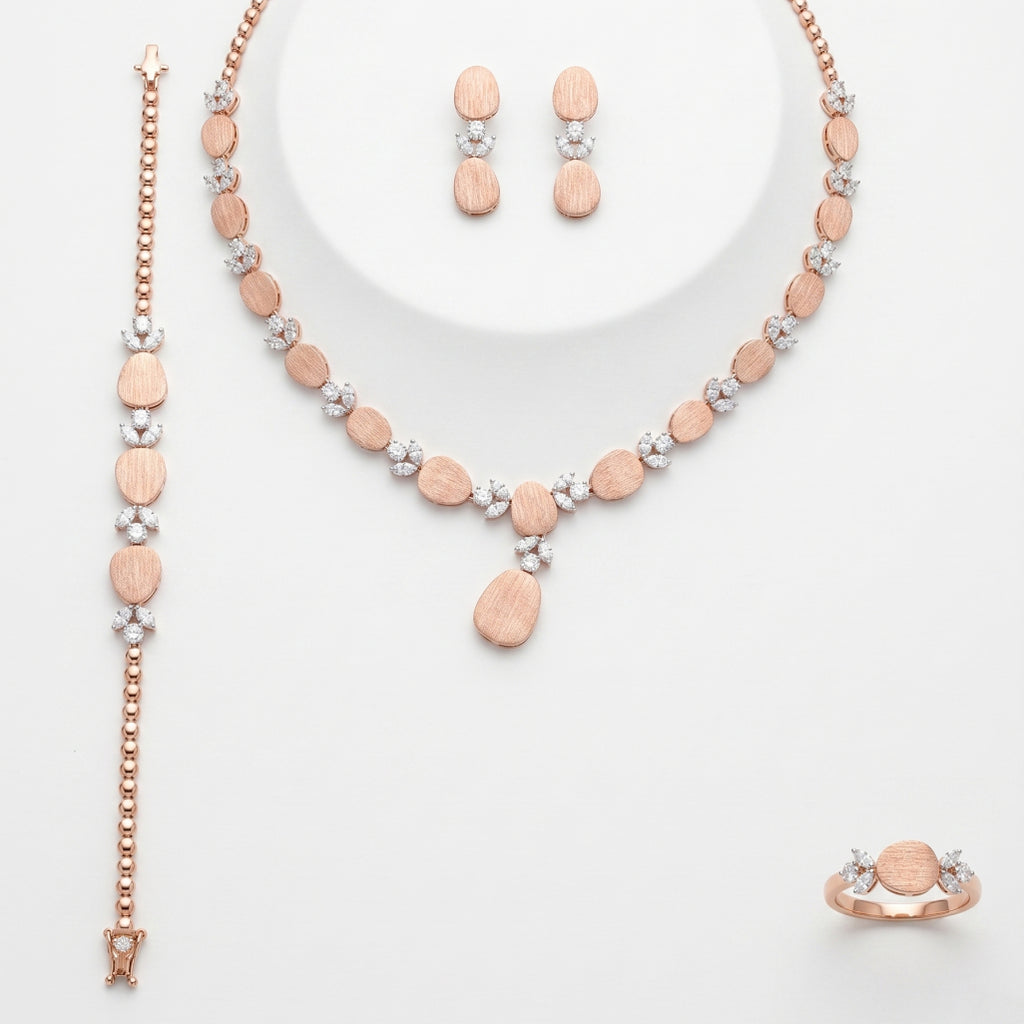 Brushed Oval Disc Jewellery Set