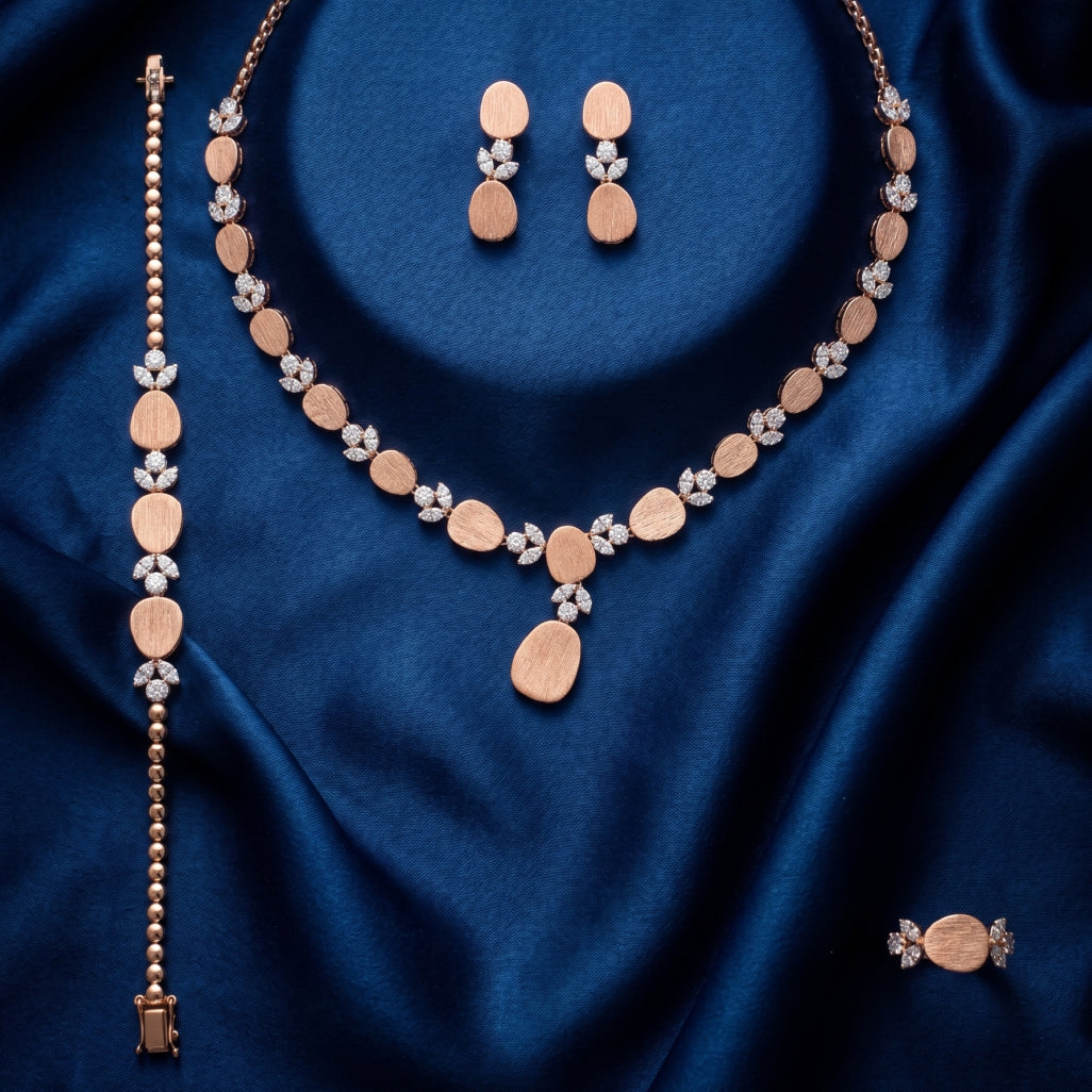 Brushed Oval Disc Jewellery Set