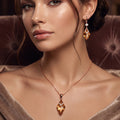 Amber Crystal Kite Pendant Set