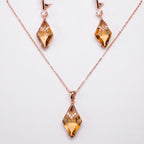 Amber Crystal Kite Pendant Set
