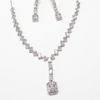 Emerald Cut Moissanite Necklace Set