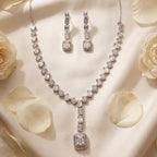 Emerald Cut Moissanite Necklace Set