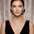 Emerald Cut Moissanite Necklace Set