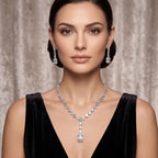 Emerald Cut Moissanite Necklace Set