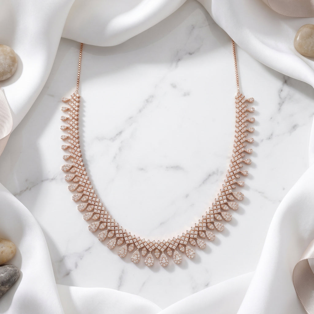 Pave Pear Drop Moissanite Necklace