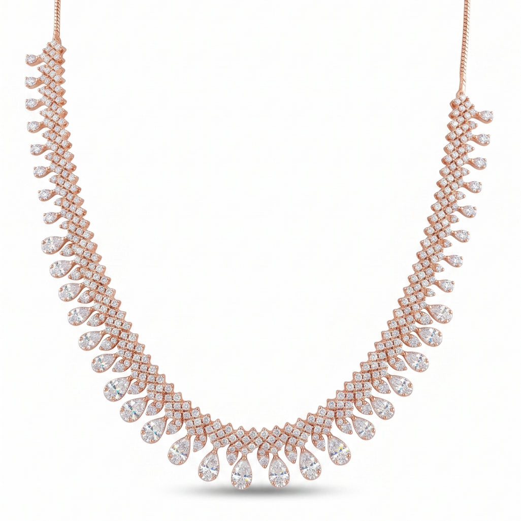 Pave Pear Drop Moissanite Necklace