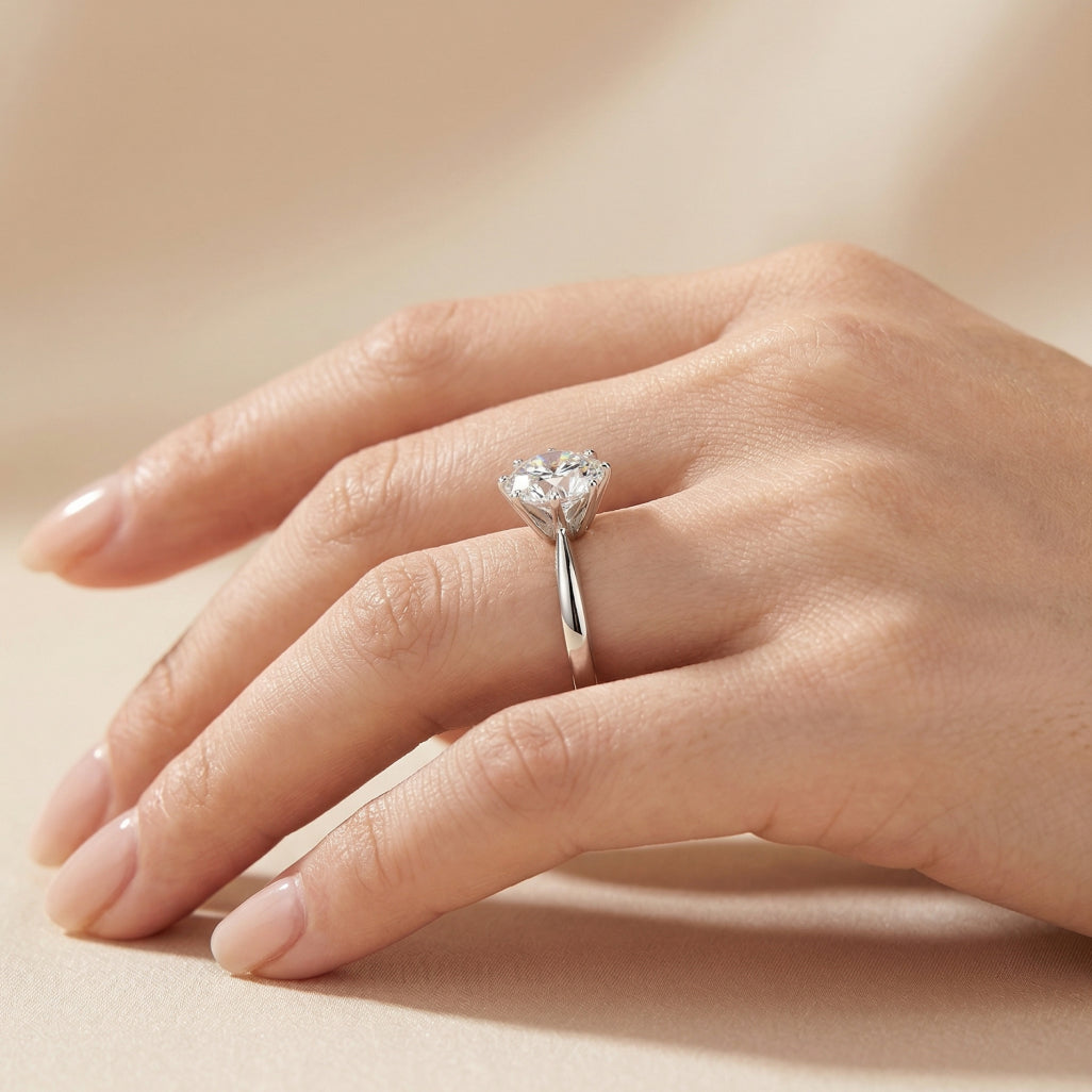 Ishani Brilliant Solitaire Ring in 925 Silver