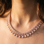 Pave Pear Drop Moissanite Necklace