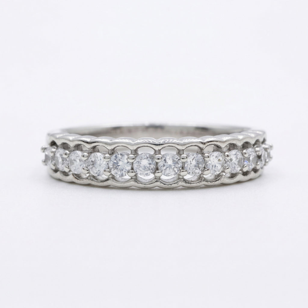 Scallop Edge Full Circle Ring 925 Silver