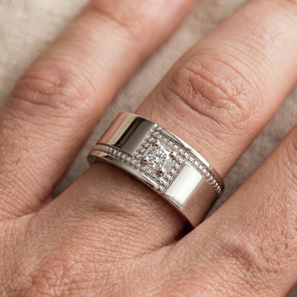 Milgrain Solitaire Band Ring