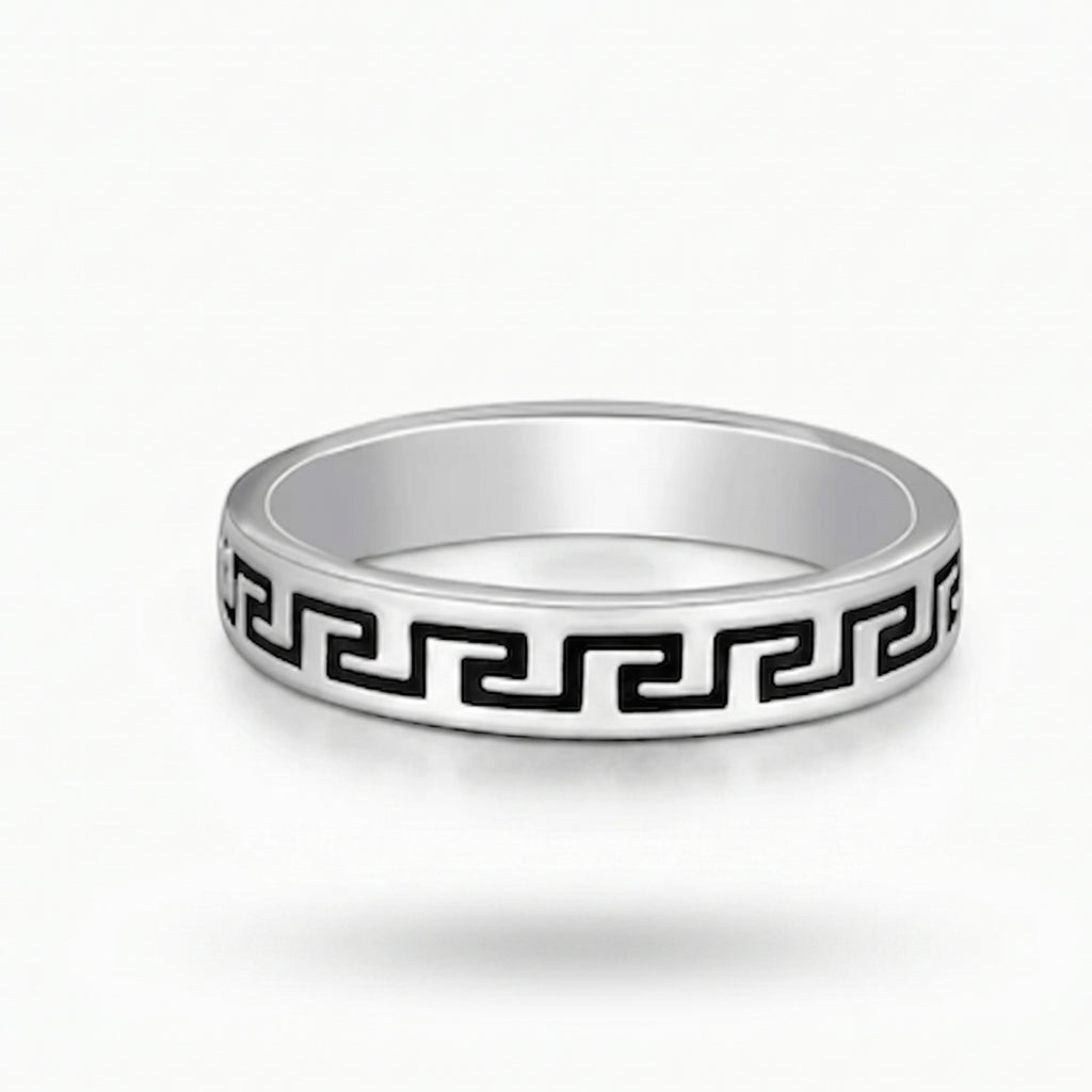 Greek Key Band Ring