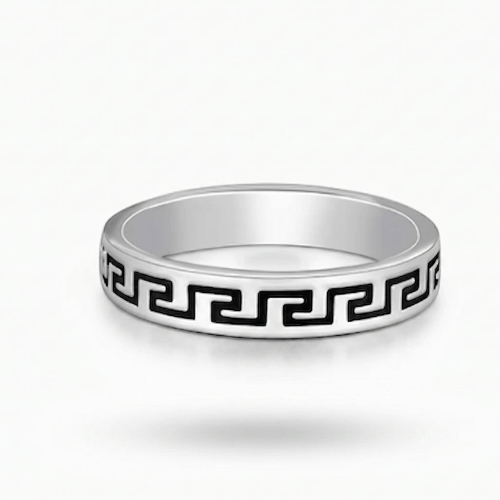 Greek Key Band Ring
