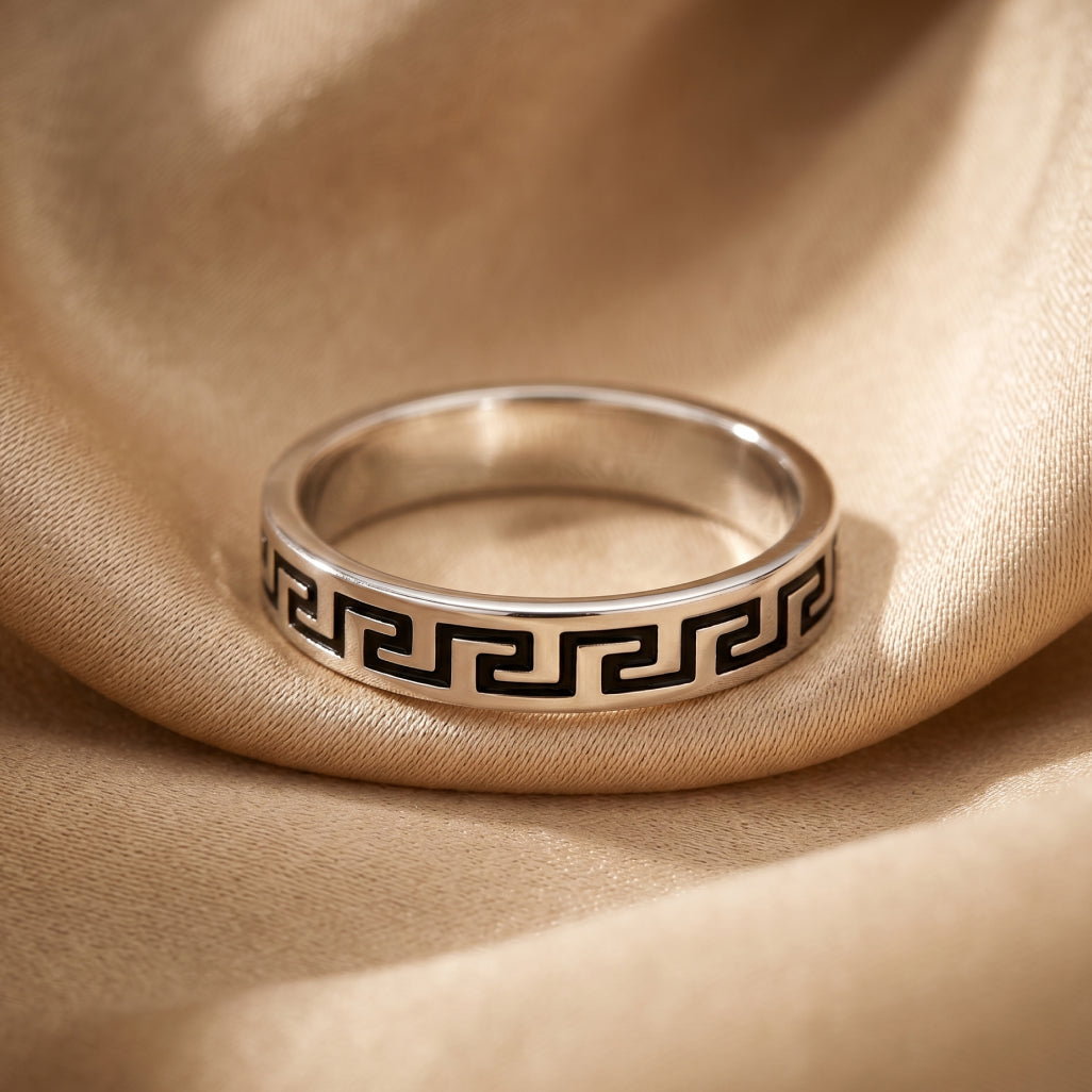 Greek Key Band Ring