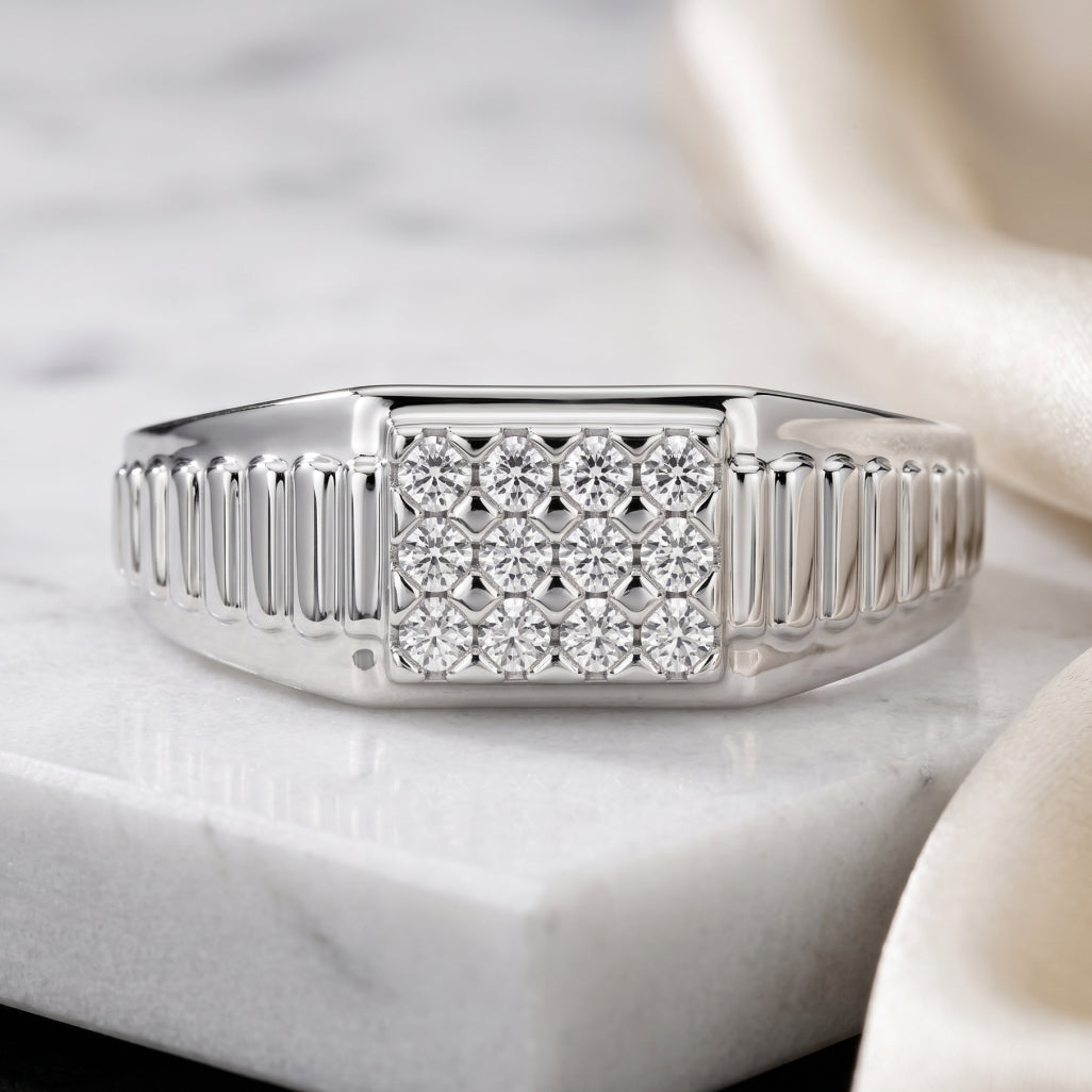 Grid Signet Ring