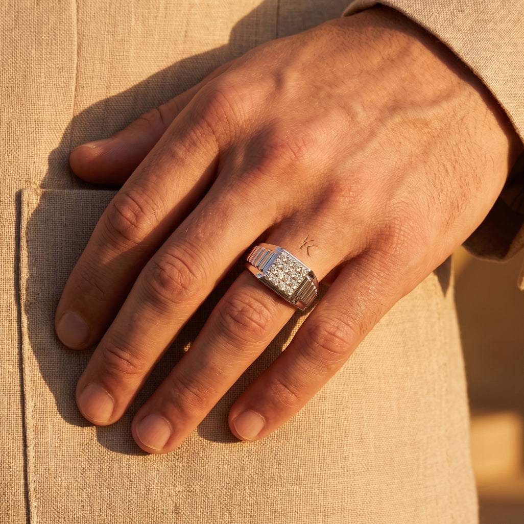 Grid Signet Ring