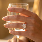 Flower Cluster Halo Ring 925 Silver