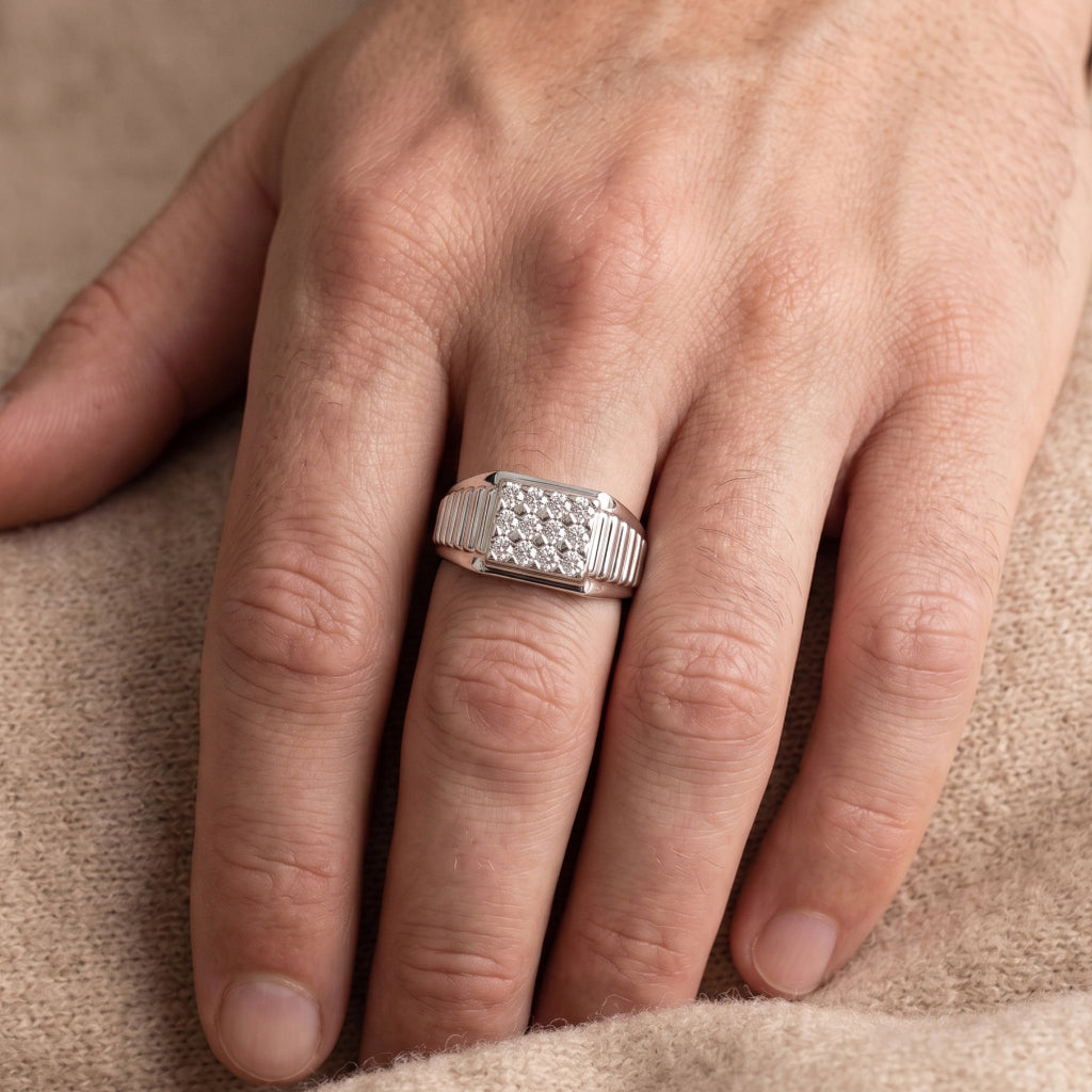 Grid Signet Ring