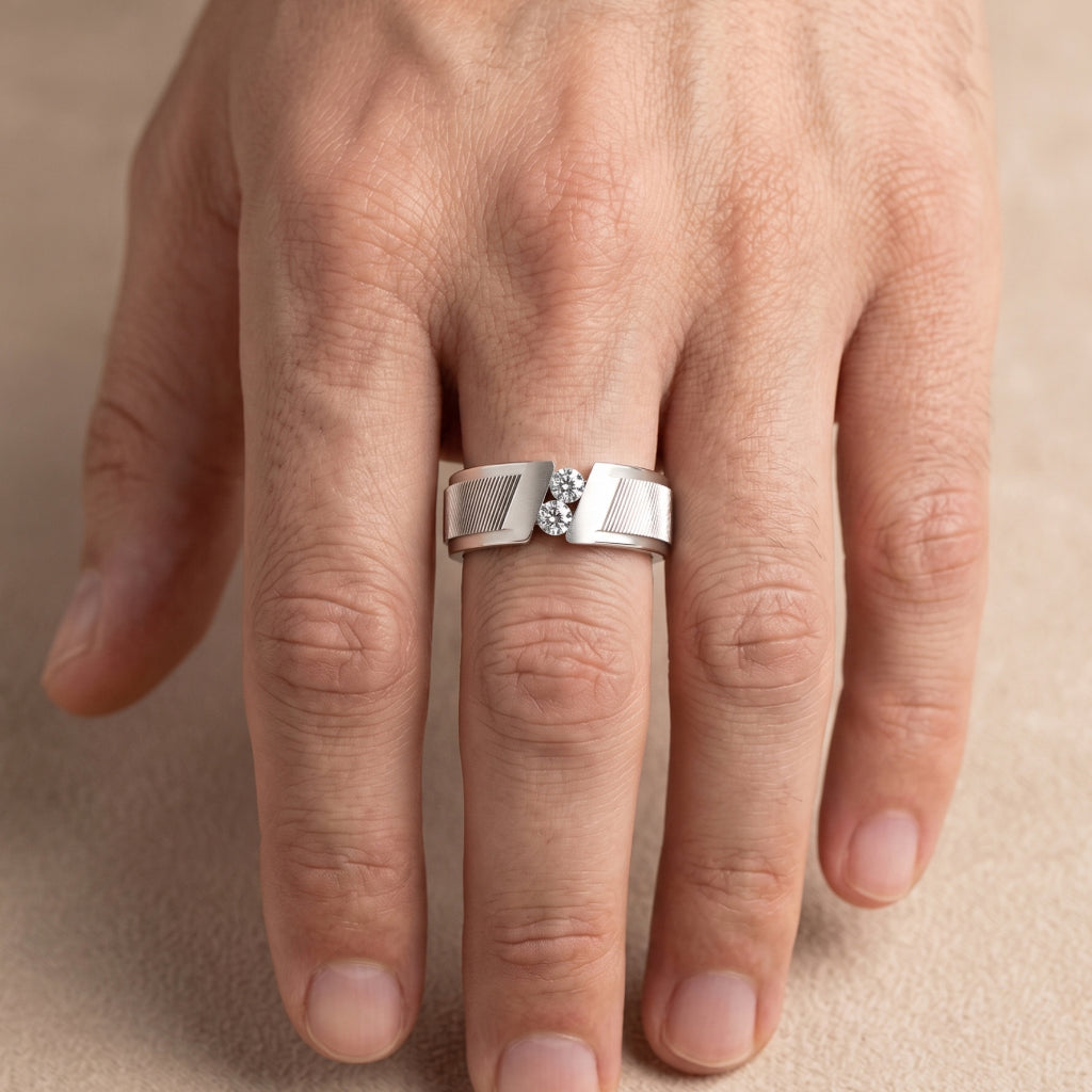 Dual Stone Band Ring