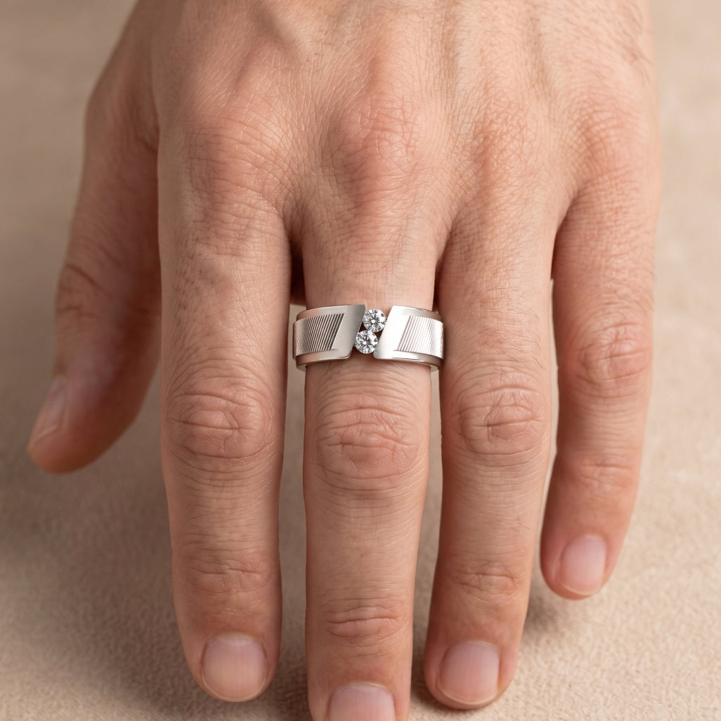 Dual Stone Band Ring