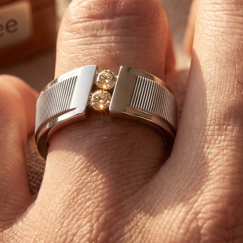 Dual Stone Band Ring
