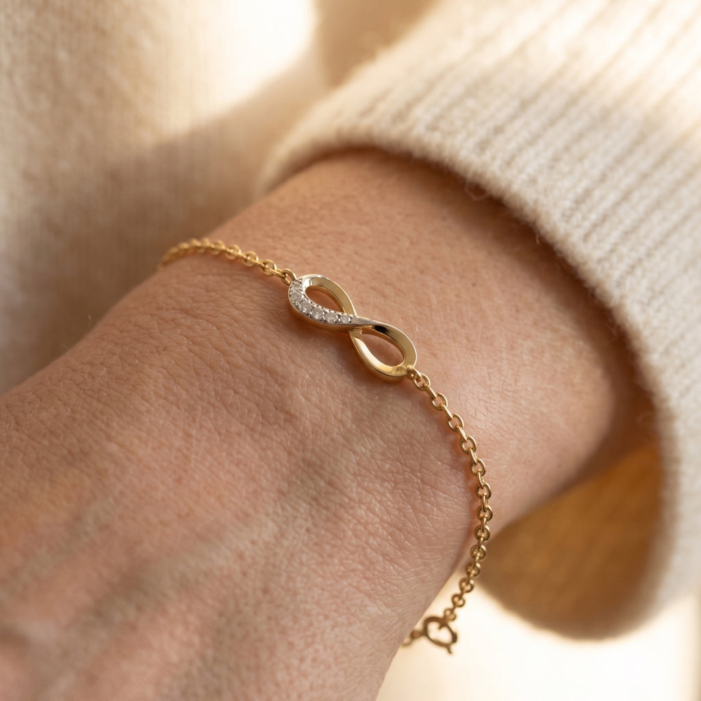 Gold Infinity Charm Bracelet