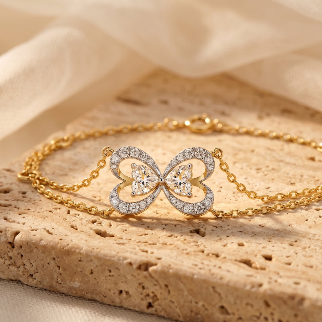 Gold Infinity Bow Bracelet