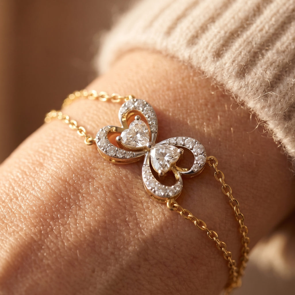 Gold Infinity Bow Bracelet