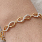 Gold Wave Link Bracelet