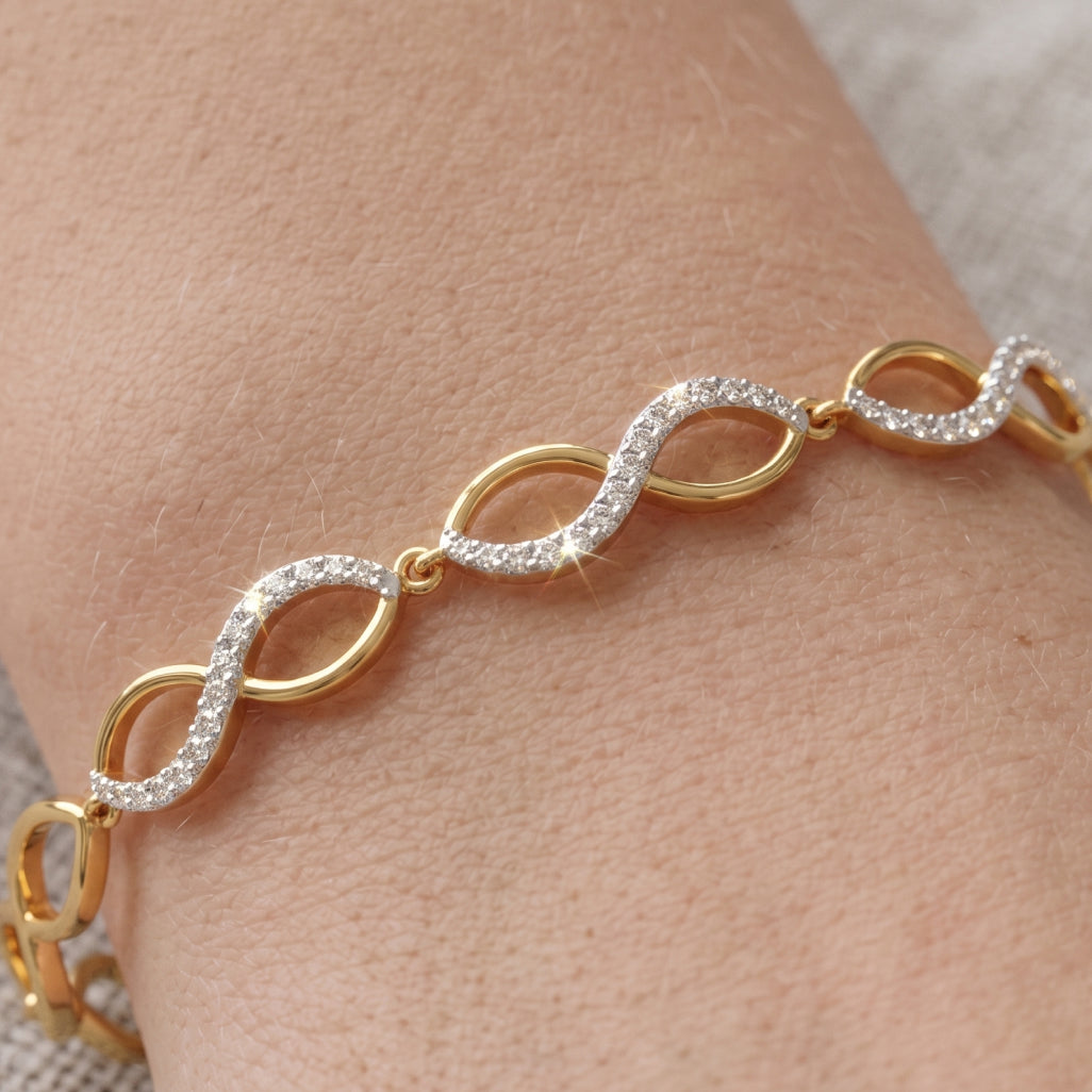 Gold Wave Link Bracelet