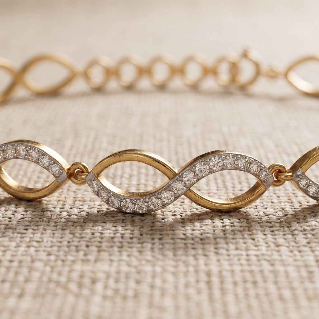 Gold Wave Link Bracelet