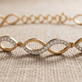Gold Wave Link Bracelet