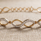 Gold Wave Link Bracelet