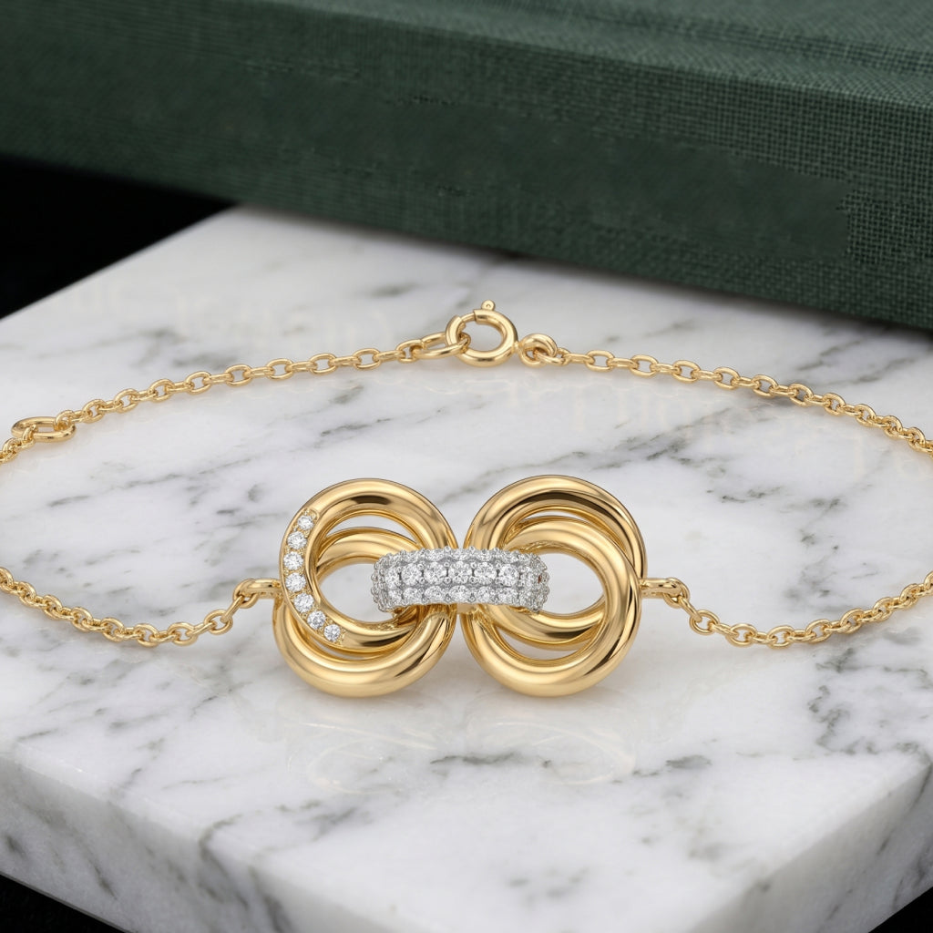 Gold Linked Knot Bracelet