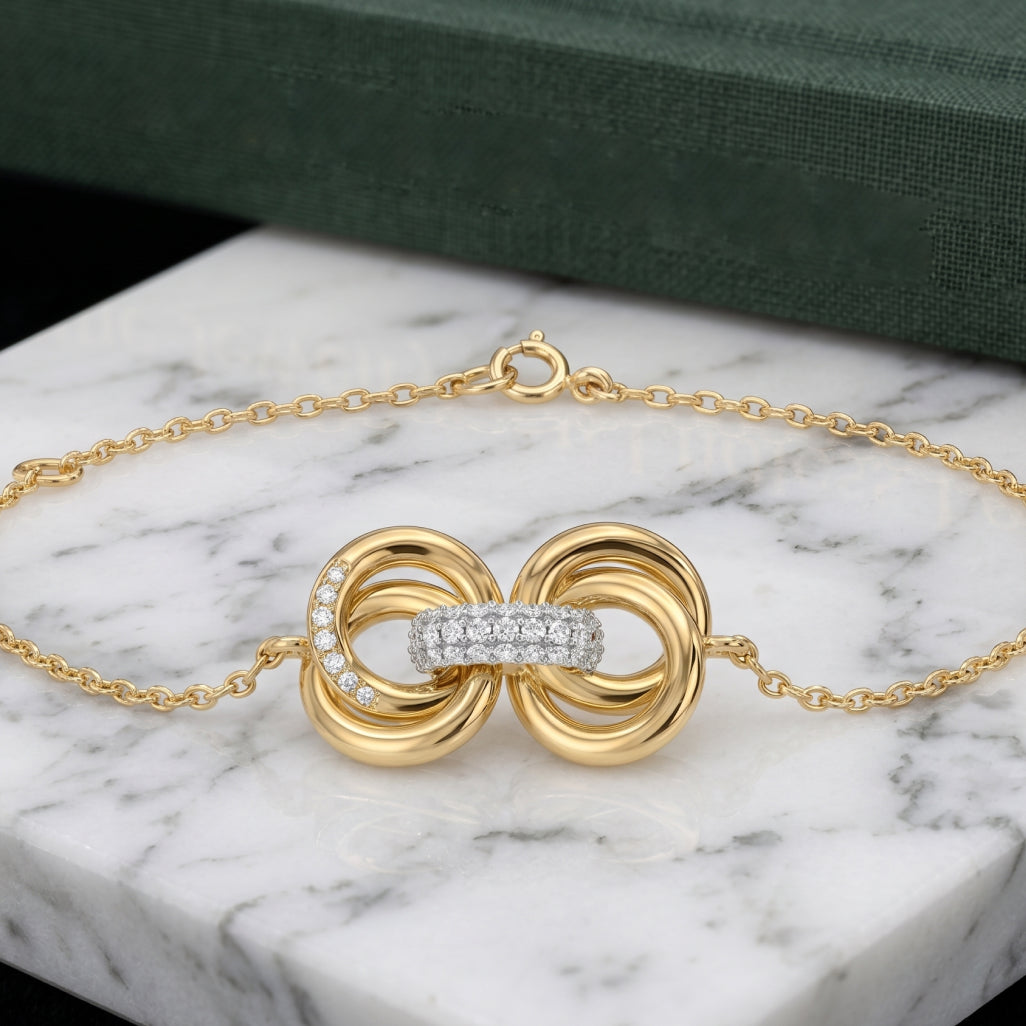 Gold Linked Knot Bracelet