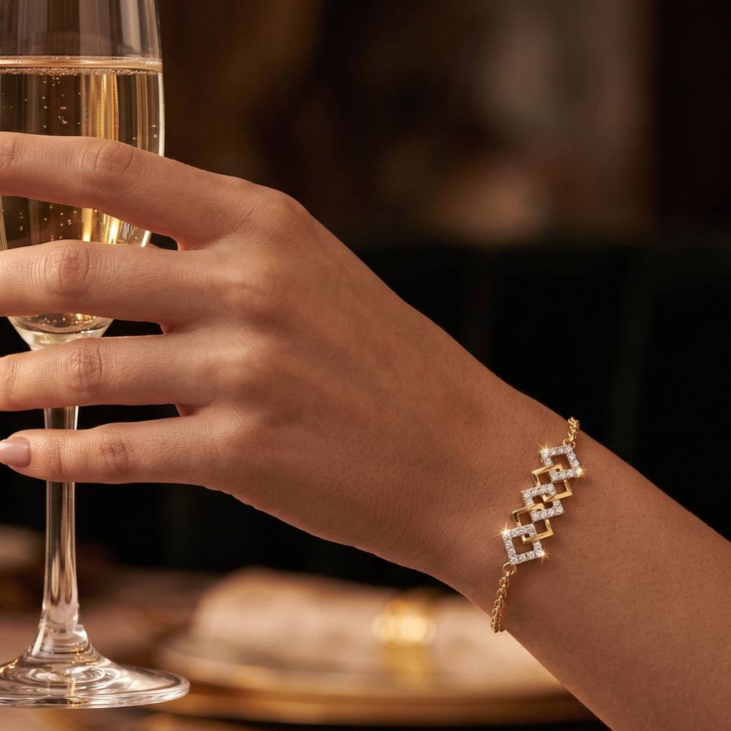 Gold Diamond Frame Bracelet
