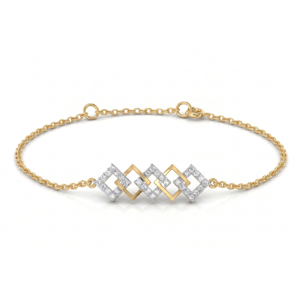Gold Diamond Frame Bracelet